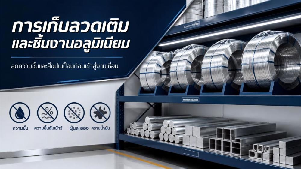 การเก็บลวดเติมและชิ้นงานอลูมิเนียม