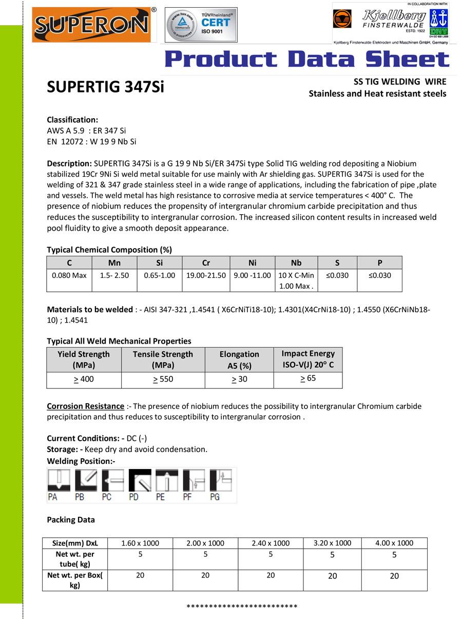 SUPERON TIG347SI ER347SI