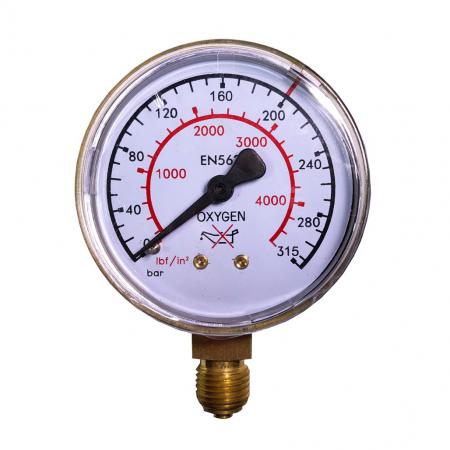 เกจ์เดี่ยววัดความดัน CHAMP ก๊าซอ๊อกซิเย่น รุ่น 25 (0-315 บาร์)